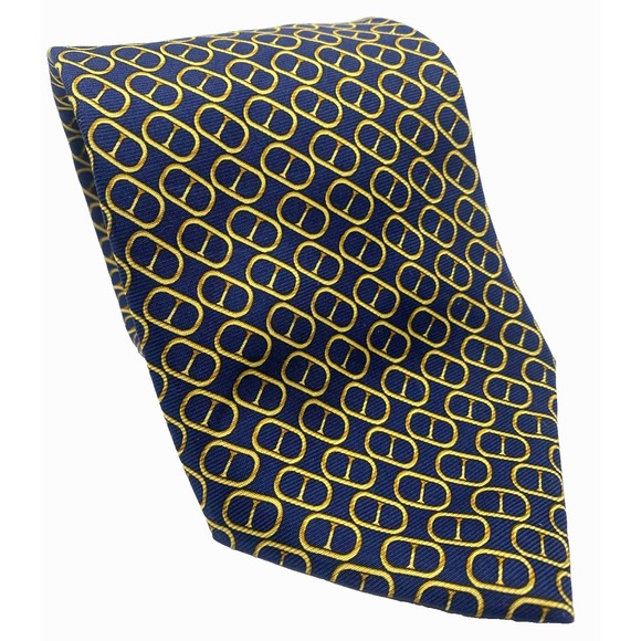 Brooks Brothers Other - Brooks Brothers Makers 100%‎ Silk Necktie Navy Blue gold equestrian horse bits